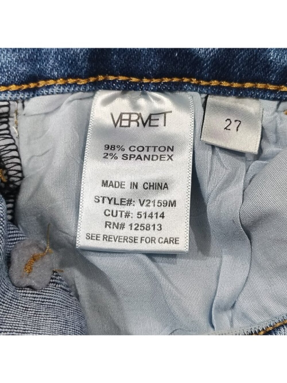 Vervet Los Angeles Skinny Jeans Womens Size 27 Mid Rise Denim Medium Wash Blue - Picture 7 of 16